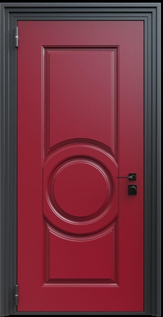 Входная термодверь с металлофиленкой и порошковым напылением RAL 3004 (тип №1) Входная термодверь с металлофиленкой и порошковым напылением RAL 3004 (тип №1)